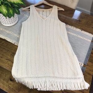 Knitted & Knotted Fringe Boho Sleeveless Sweater long chic boho size sma…